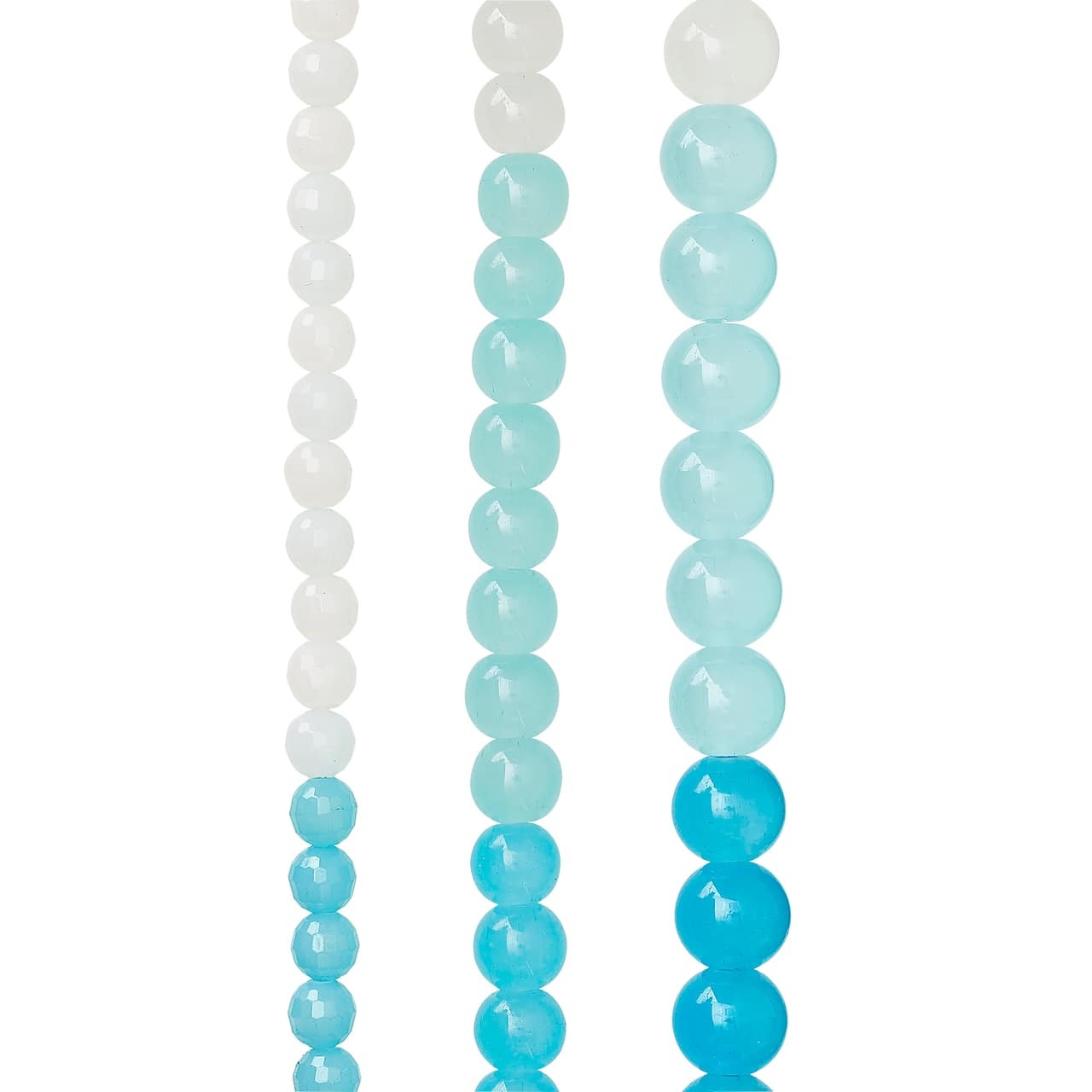 Perles rondes en verre à dégradé aqua de Bead Landing